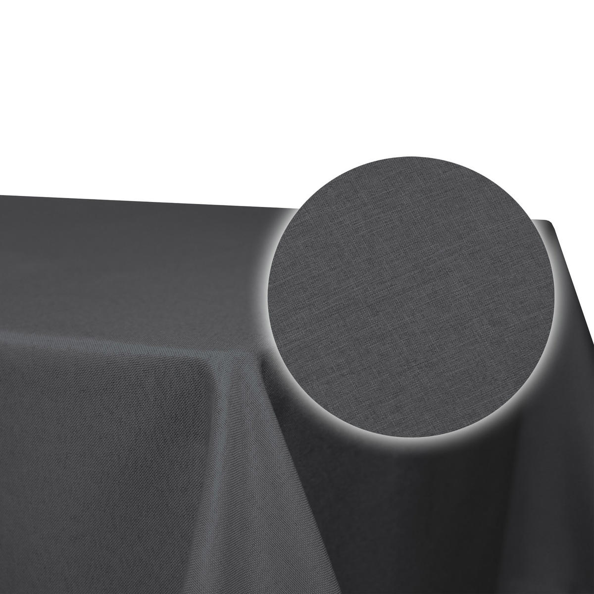 TISCHDECKE Leinenoptik 110/160 cm eckig Anthrazit - Anthrazit, Textil (110/160cm) - TiborTex