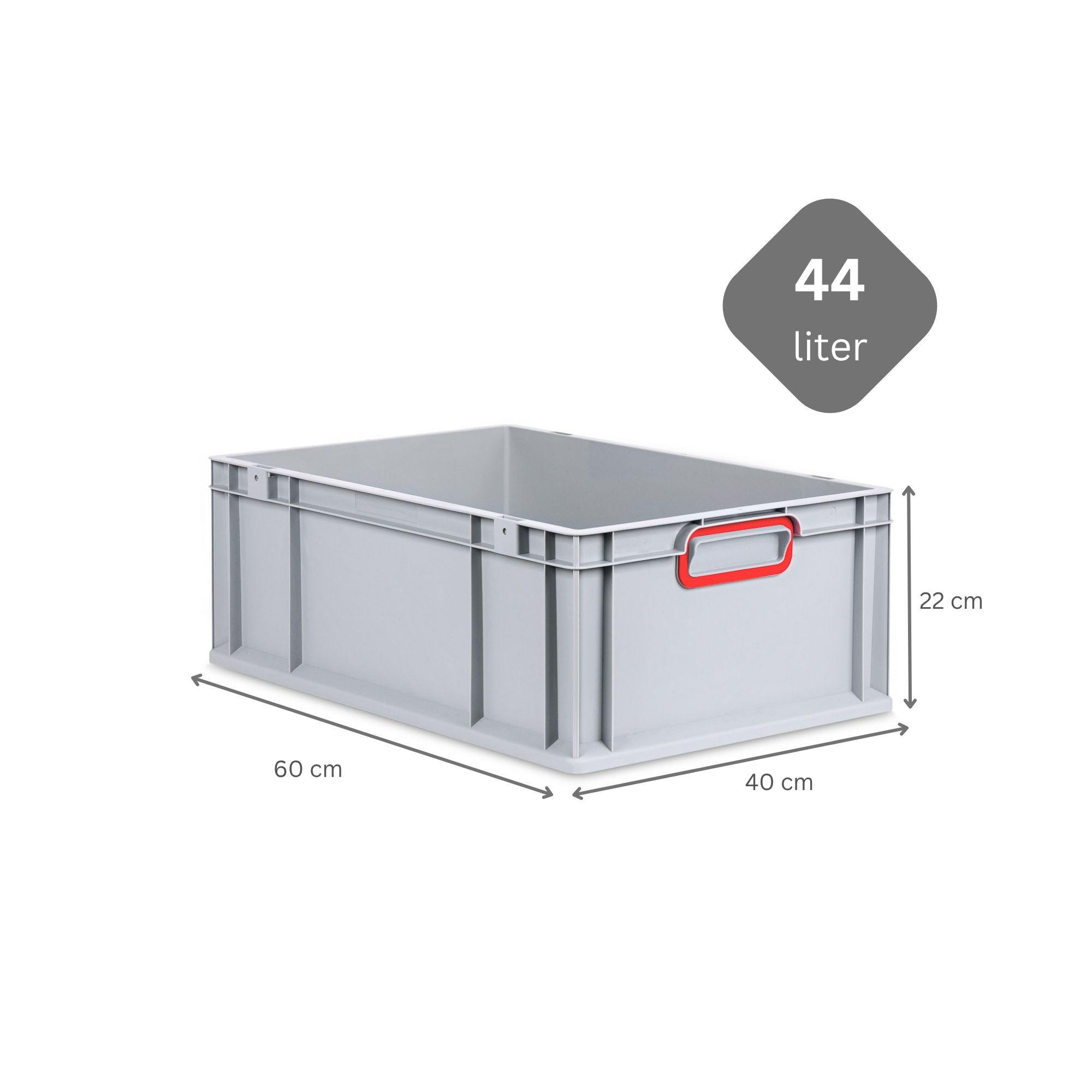 EUROBOX Nextgen Color 22x40x60cm 44 Liter Griffe Rot Geschlossen - Rot, Kunststoff (40/22/60cm) - PROREGAL