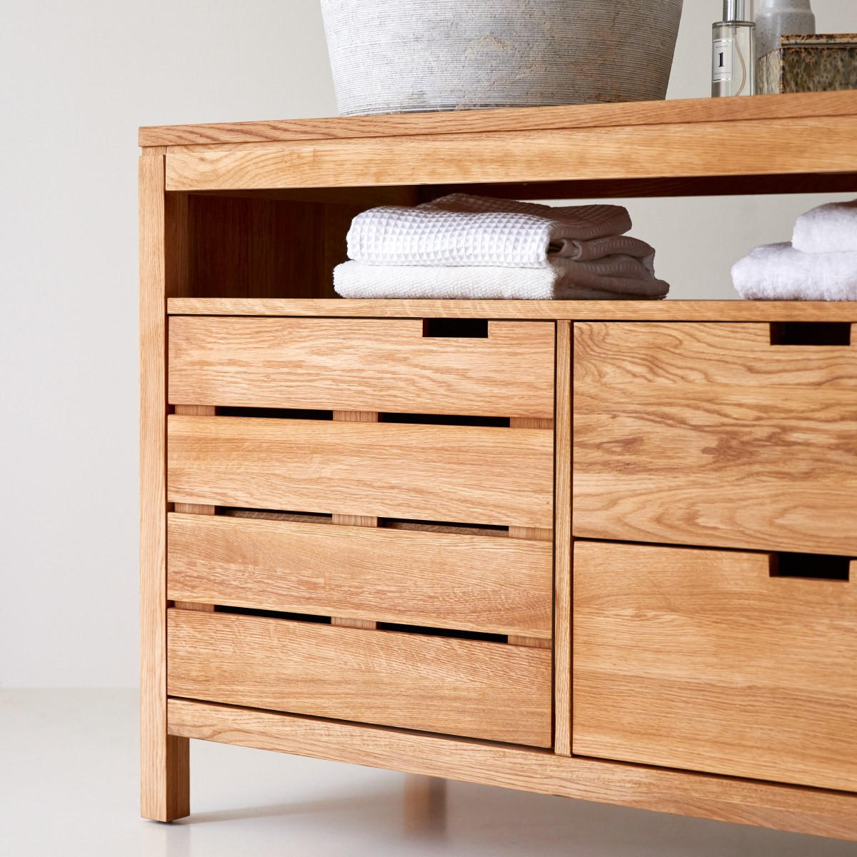 WASCHTISCHUNTERSCHRANK Serena Natur aus Eiche - Naturfarben, Holz (165/78/55cm) - Tikamoon