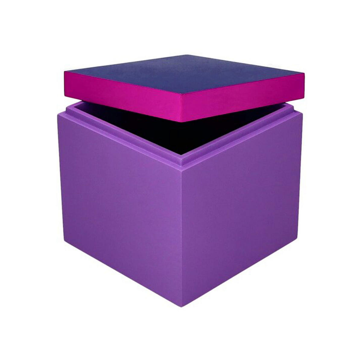 AUFBEWAHRUNGSBOX Neo S, MDF, Dunkelblau / Neon Lila, 13 x 13 cm - Blau, Holzwerkstoff (14.5/13/14.5cm) - Gift Company