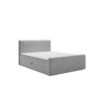 BOXBETT OSLO mit Bettkasten Stoff Komodo Hellgrau 120x200 cm - Hellgrau, Holz (120/200cm) - Kaiser Möbel