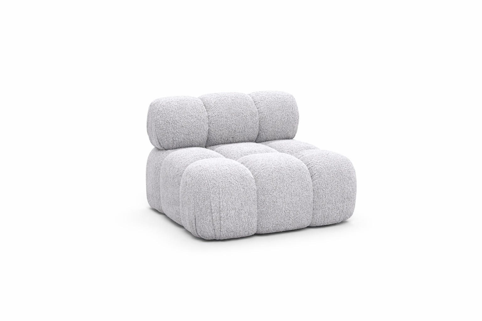 MODUL Mittig, Für Modulares System, Stoff Abriamo, Hellgrau, Selia - Hellgrau, Holz (95/70/95cm) - Kaiser Möbel