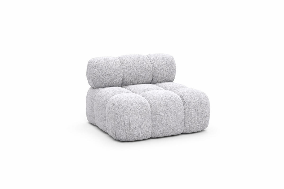 MODUL Mittig, Für Modulares System, Stoff Abriamo, Hellgrau, Selia - Hellgrau, Holz (95/70/95cm) - Kaiser Möbel