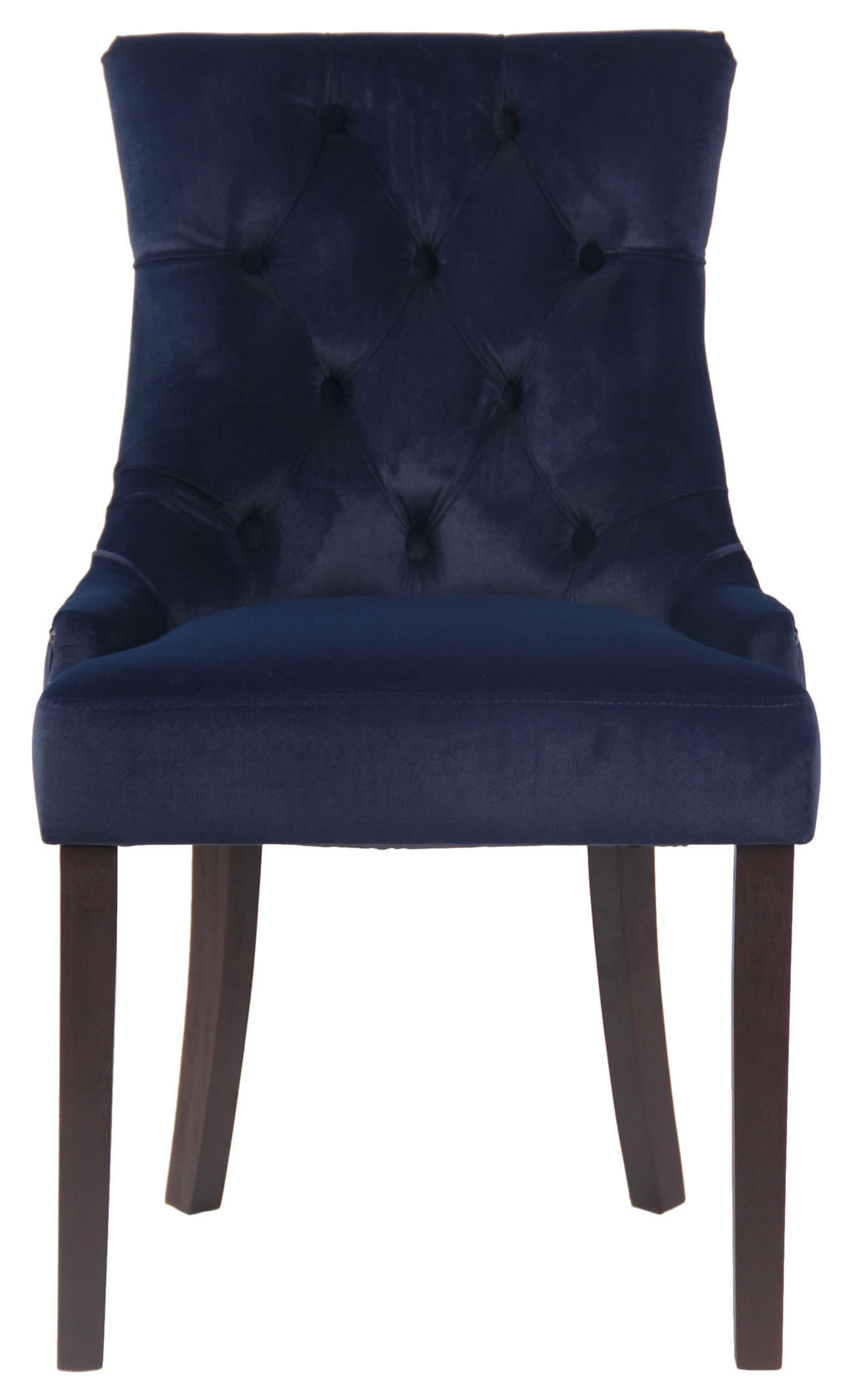 ESSZIMMERSTUHL Aboli Samt, antik Blau - Blau/Dunkelbraun, Holz/Textil (55/92/58cm) - TPFLiving