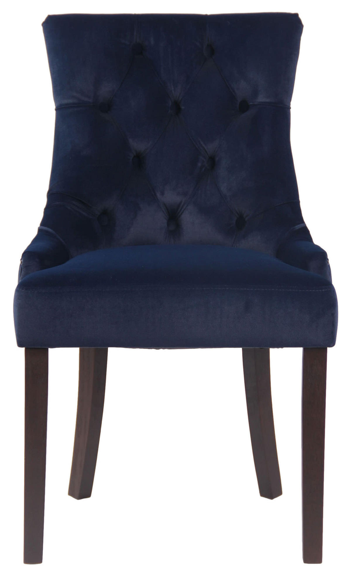 ESSZIMMERSTUHL Aboli Samt, antik Blau - Blau/Dunkelbraun, Holz/Textil (55/92/58cm) - TPFLiving