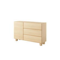 SIDEBOARD CERVI E 130 cm Eiche Vicenza - mit 1 Tür, 3 Schubladen und abgerundeten Fronten - Eichefarben, Holz/Holzwerkstoff (130/80/38cm) - Ravio
