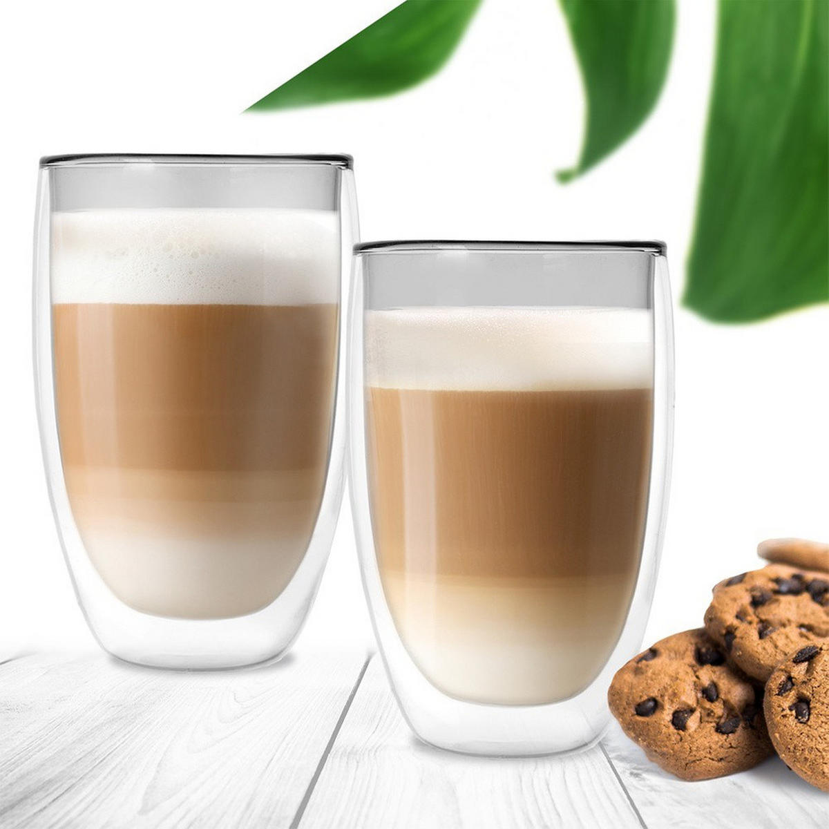 THERMOGLAS-SET Latte 2er-Pack transparent - Klar, Glas (0.46L) - Orion 