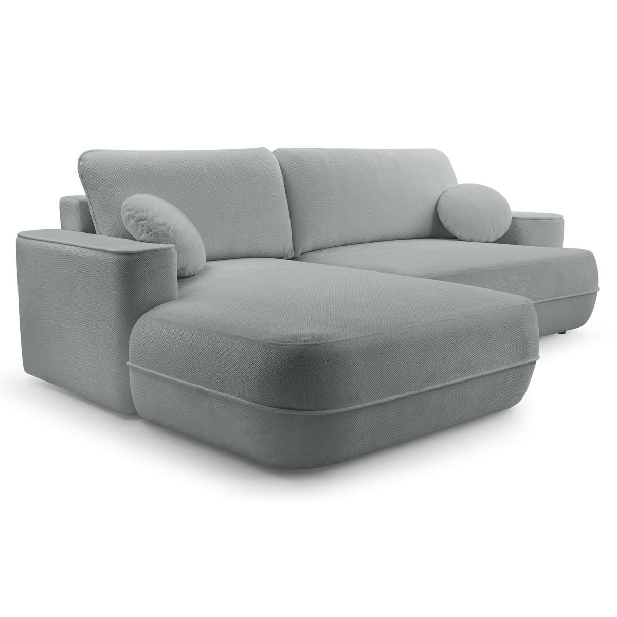 ECKSOFA Fuerro Graubeige Strukturstoff - Taupe/Schwarz, Kunststoff/Textil (260/168cm) - Selsey