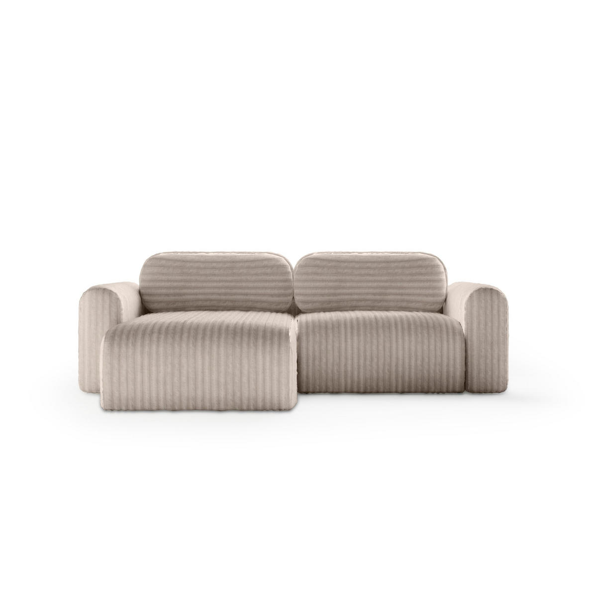 ECKSOFA mit Schlaffunktion Emmen Mini, Hellbraun - Hellbraun, Textil (246/100cm) - Fedve