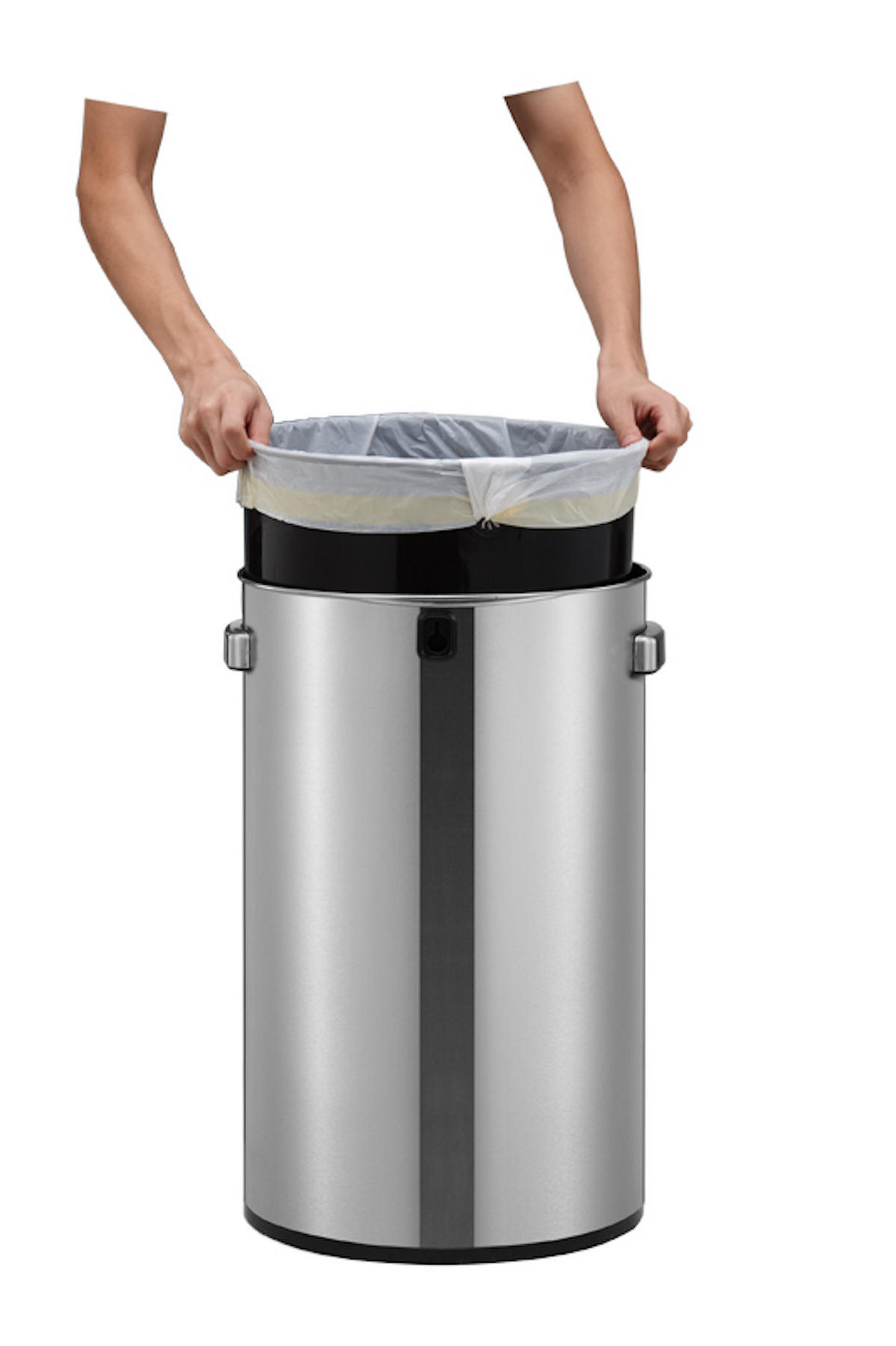 MÜLLEIMER Offener 60 Liter Edelstahl Silber - Silberfarben, Metall (37.3/68.5/40.5cm) - PROREGAL