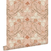 TAPETE Blumenmuster im Jugendstil 53 cm x 10.05 m - Pink, Papier (53/1000cm) - ESTAhome