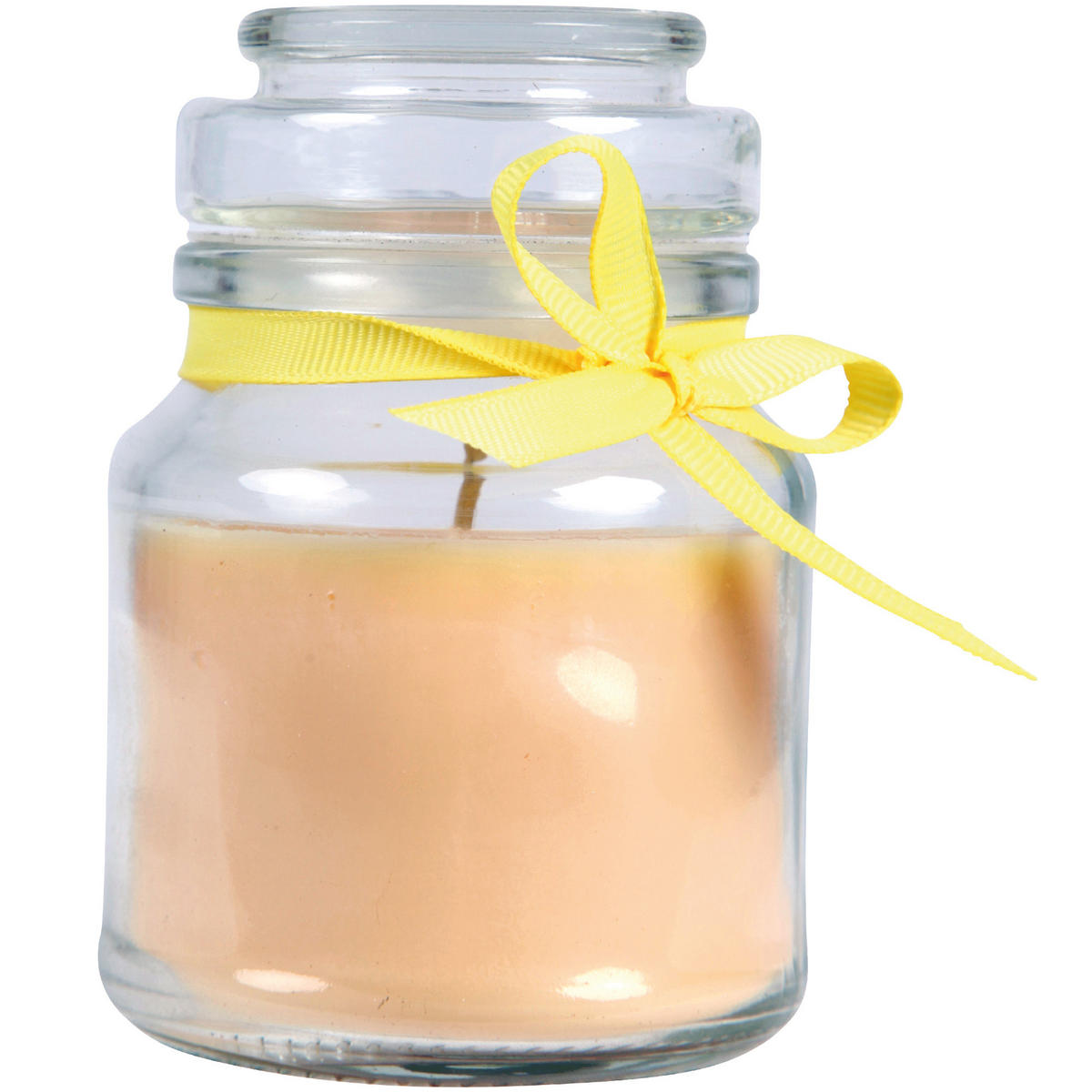 DUFTKERZE im Bonbonglas mit Deckel Vanille 30h - Beige, Glas (7/10cm)