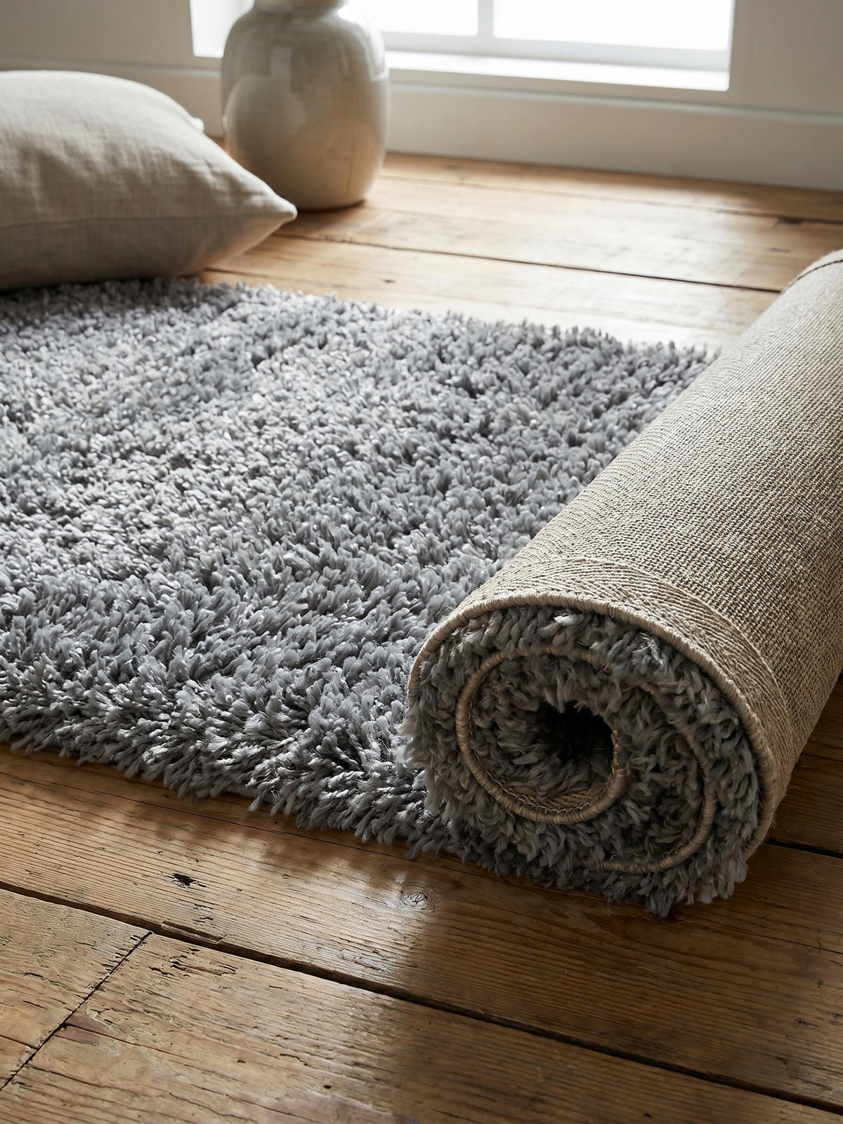 HOCHFLORTEPPICH SALZACH, einfarbig, aus Polypropylen, Hellgrau, 80 x 250 cm - Grau, Textil (80/250cm) - KADIMA DESIGN
