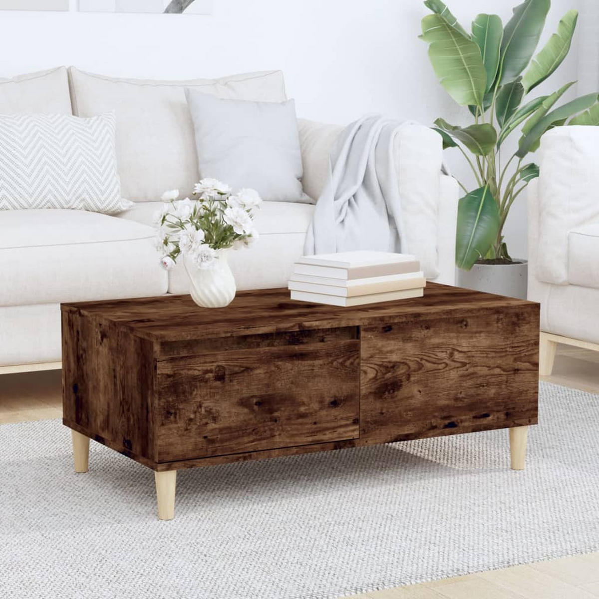 COUCHTISCH Räuchereiche 90x50x36,5 cm Holzwerkstoff - Braun, Holzwerkstoff (90/50/36.5cm) - furnicato