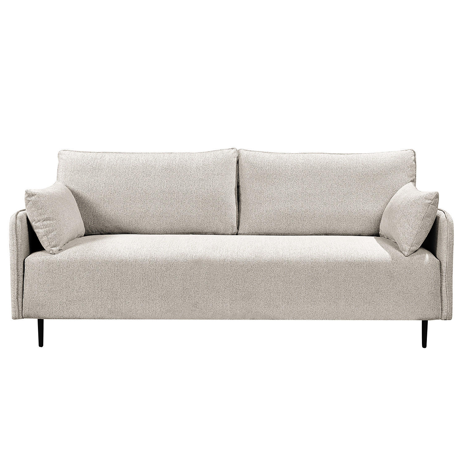 3-SITZER SOFA - Webstoff - Taupe/Schwarz, Textil (193/87/83cm) - home24