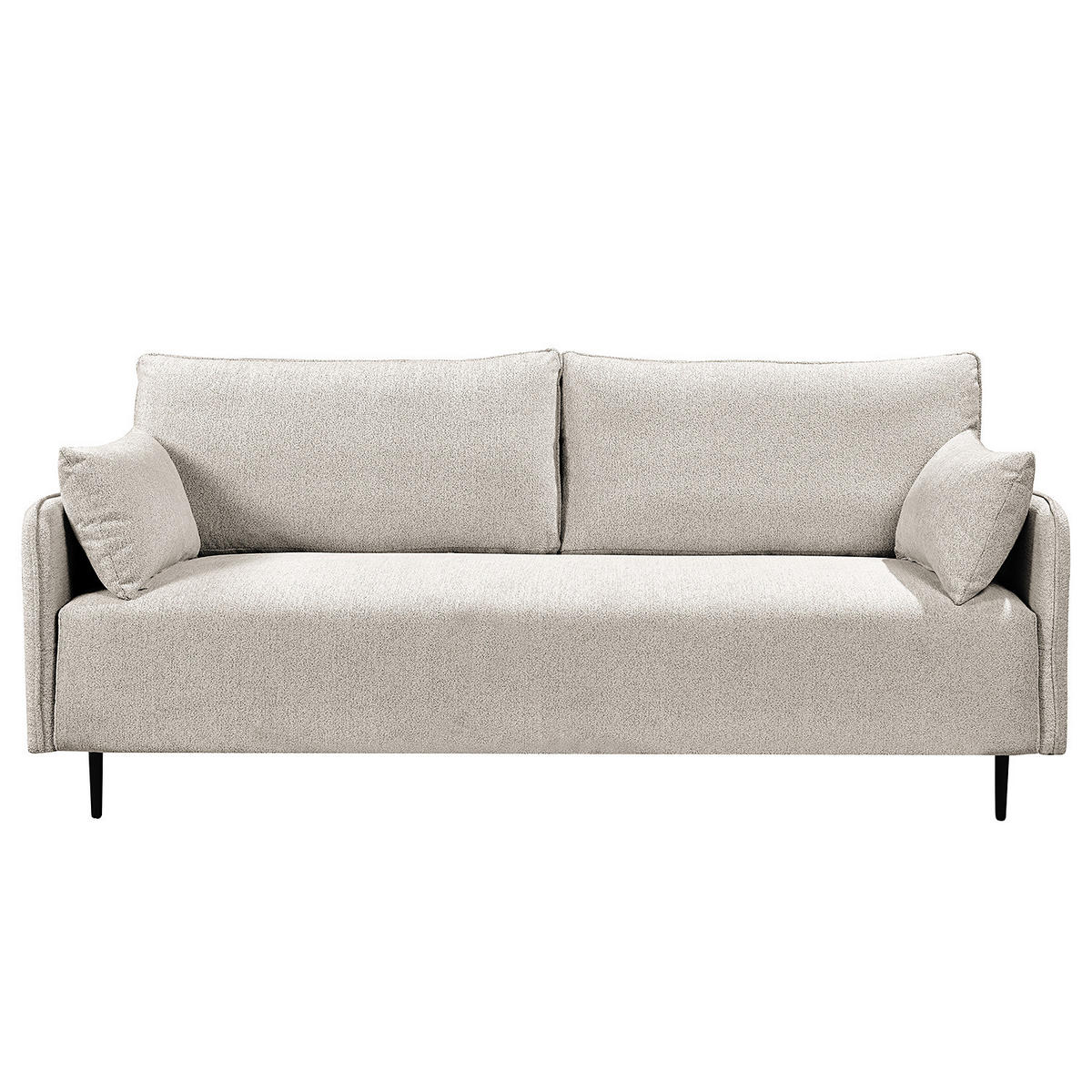 3-SITZER SOFA - Webstoff - Taupe/Schwarz, Textil (193/87/83cm) - home24