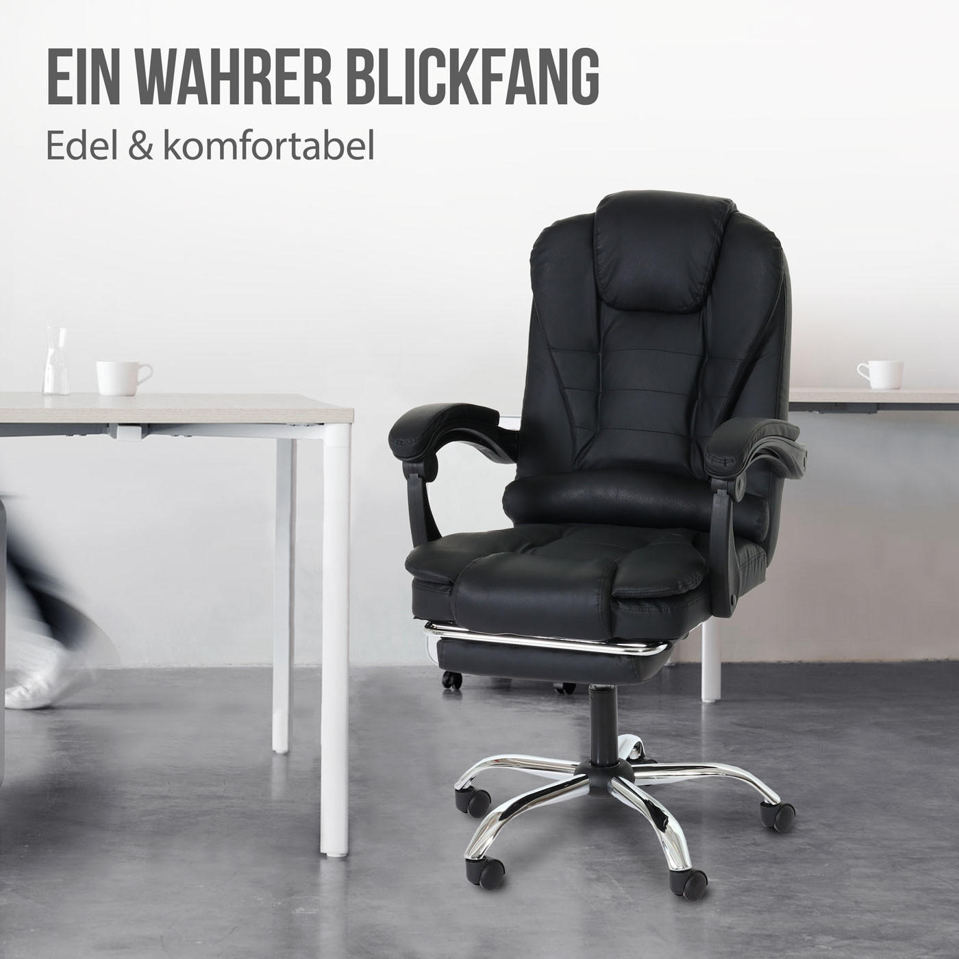BÜROSTUHL Schwarz - Schwarz, Textil (63/110/103cm) - MCW