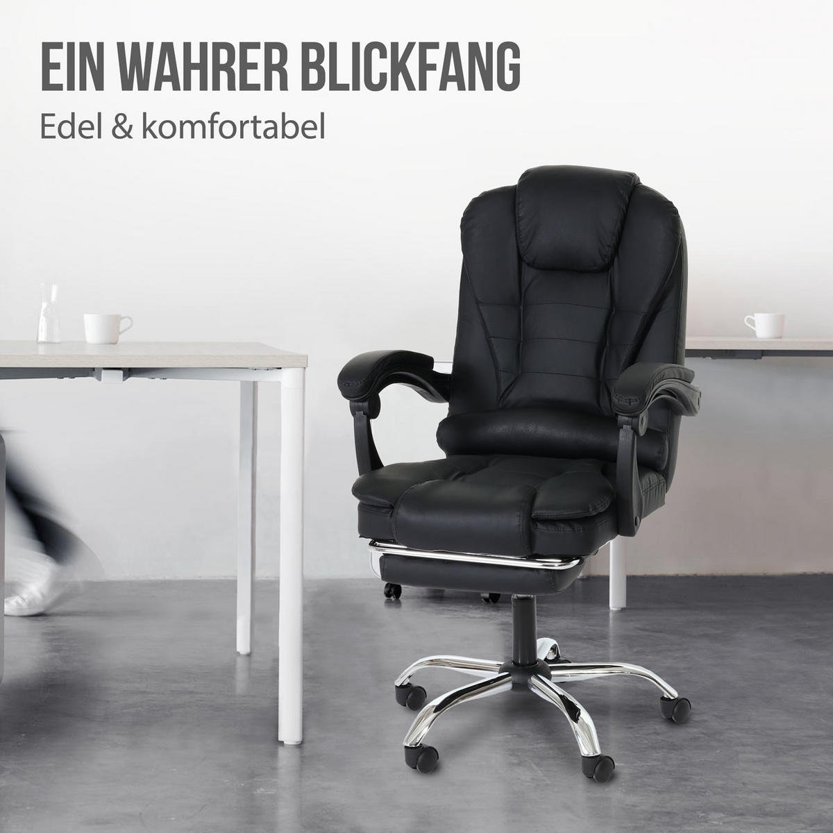 BÜROSTUHL Schwarz - Schwarz, Textil (63/110/103cm) - MCW