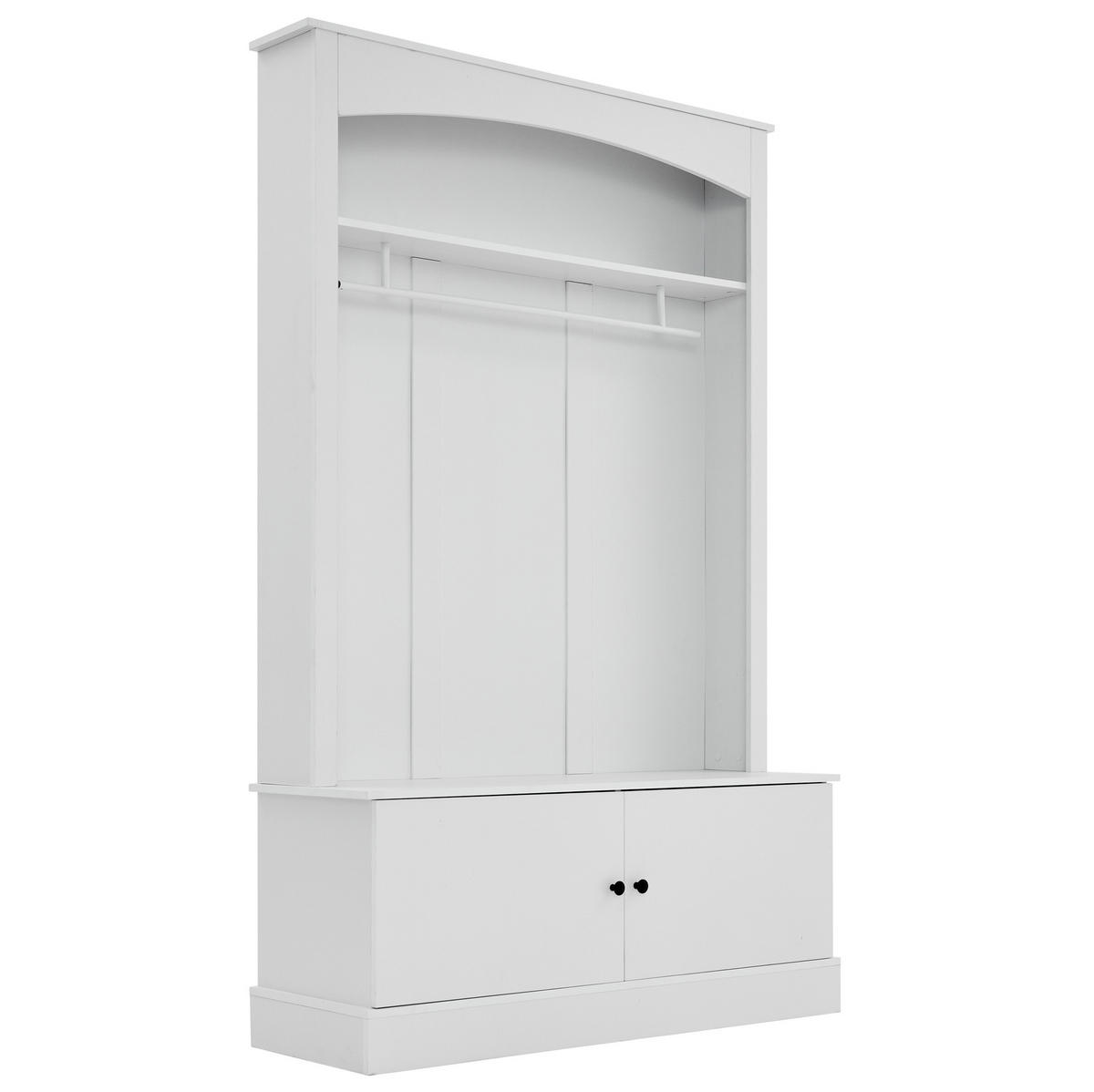 GARDEROBE mit Schuhbank 120 x 40 x 190 cm Weiß - Weiß, Holzwerkstoff (40/190/120cm) - Beauniv