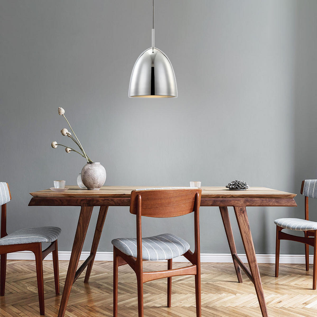 LED HÄNGELEUCHTE Aluminium Chrom Silber - Silberfarben, Metall (25/25/132cm) - Globo Lighting