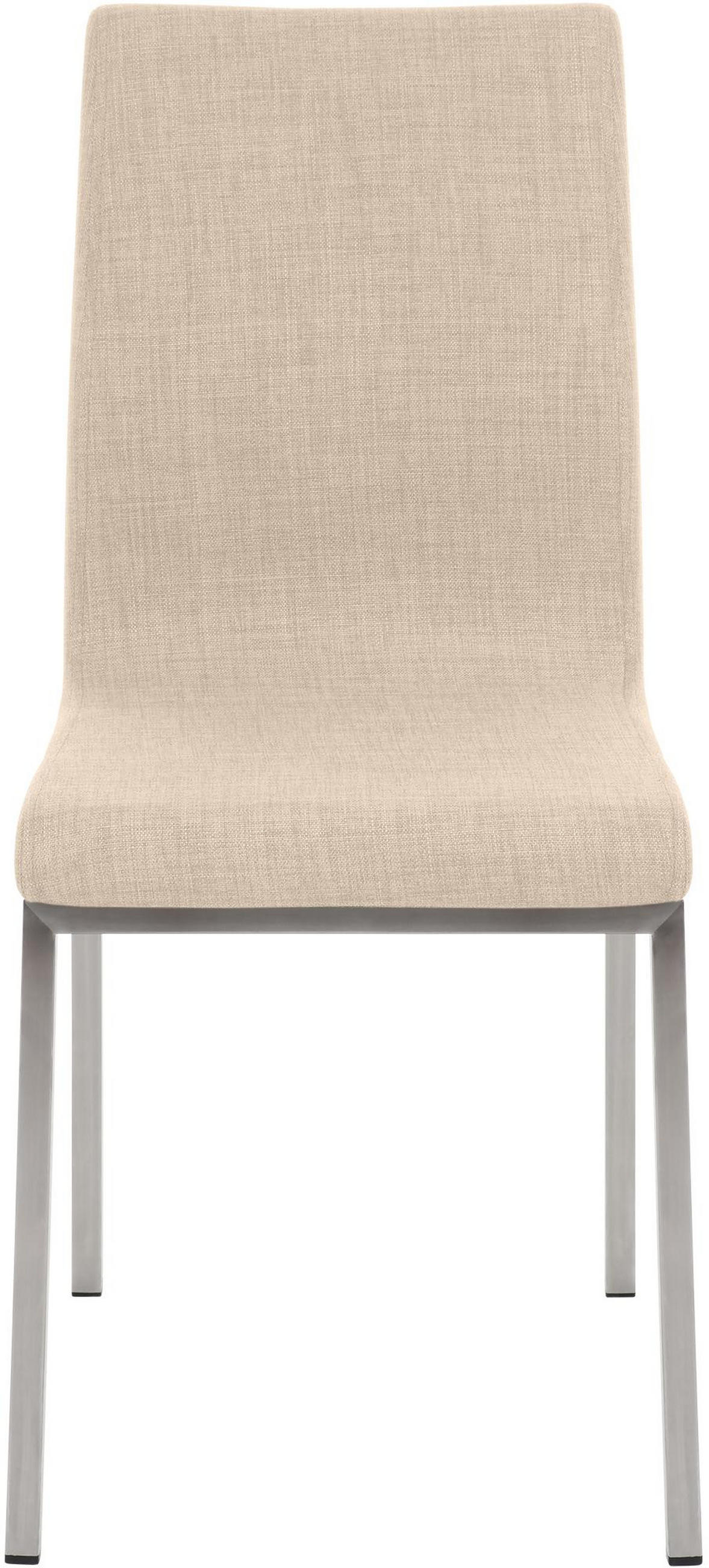 STUHL Stoff creme - Edelstahlfarben/Creme, Textil/Metall (40/88/50cm) - CLP
