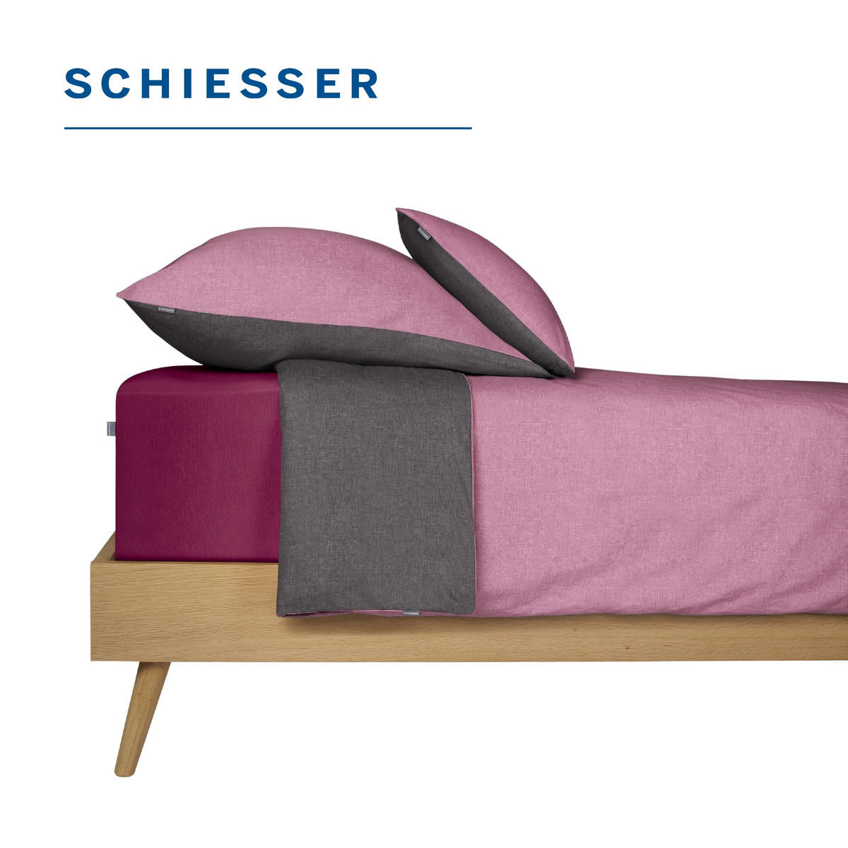 SPANNBETTLAKEN Flexi 95 % Baumwolle, 5 % Elasthan 180x200 cm Bordeaux - Bordeaux, Textil (180/200cm) - SCHIESSER