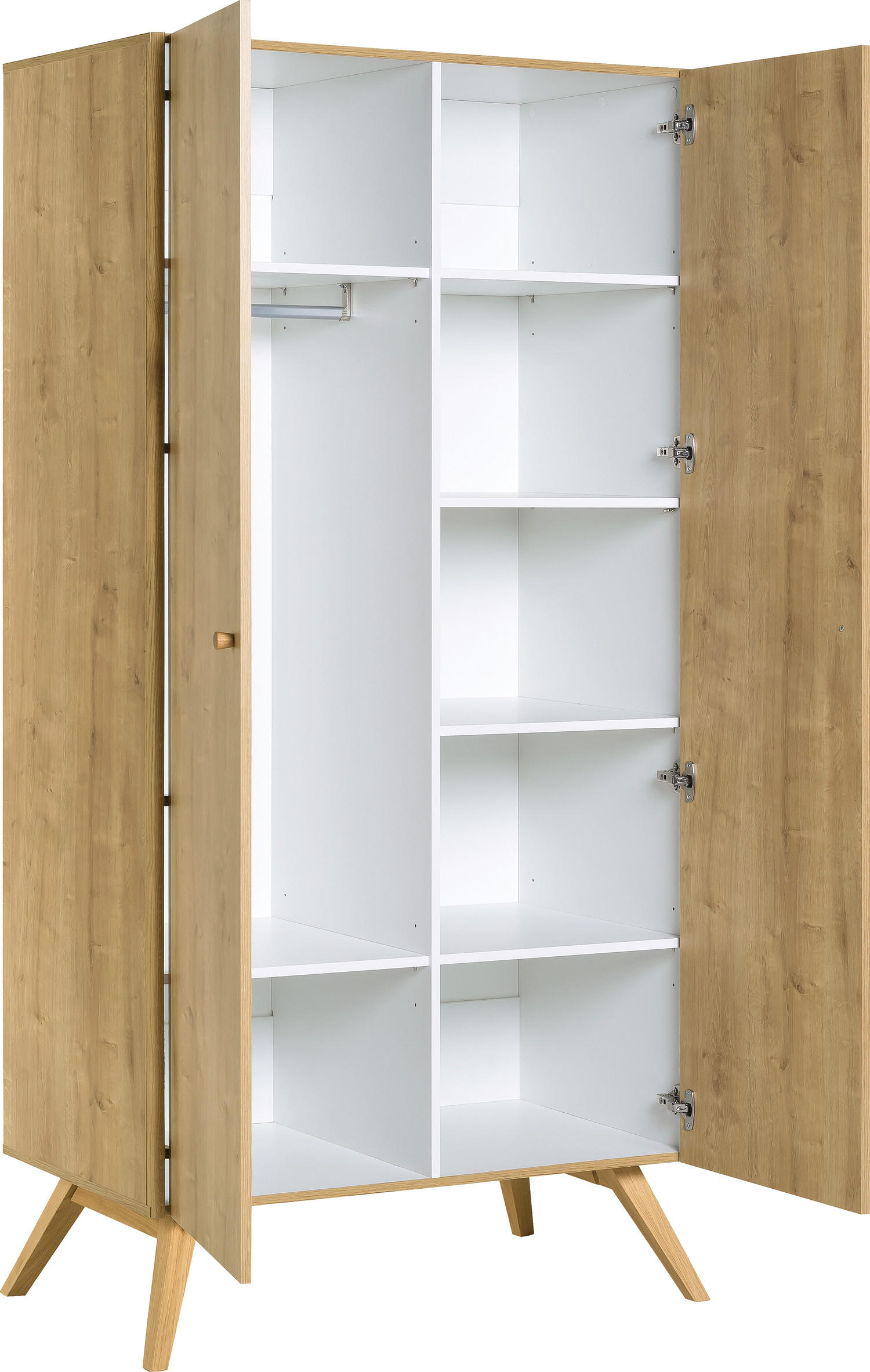 KLEIDERSCHRANK 2-TÜRIG NATURE - Eichefarben, Holzwerkstoff (101/208/58cm) - Vox Möbel