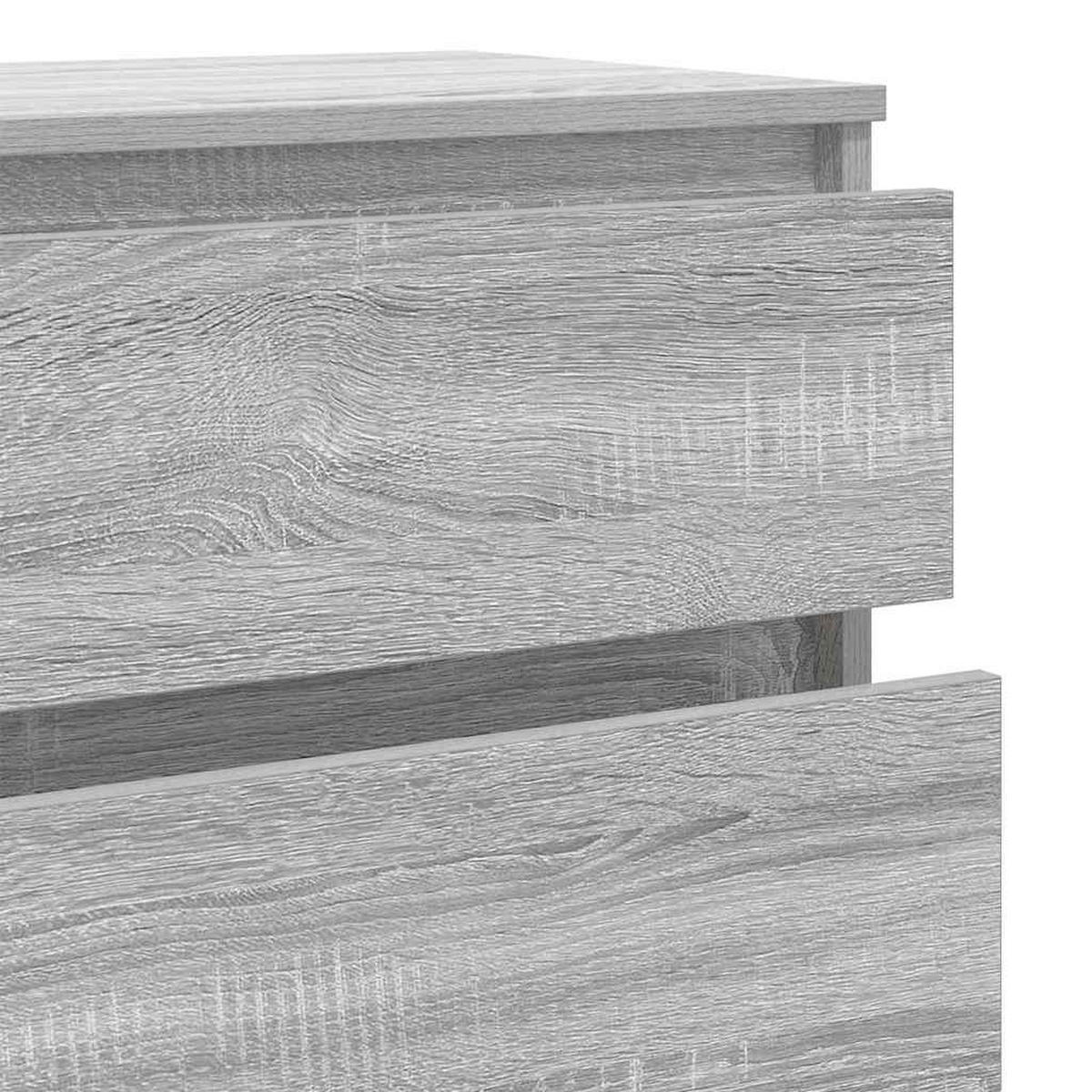 KOMMODE mit 5 Schubladen 60/36/103 cm aus Holzwerkstoff Grau Sonoma Dekor - Silbereichenfarben, Holz (60/103/36cm) - vidaXL