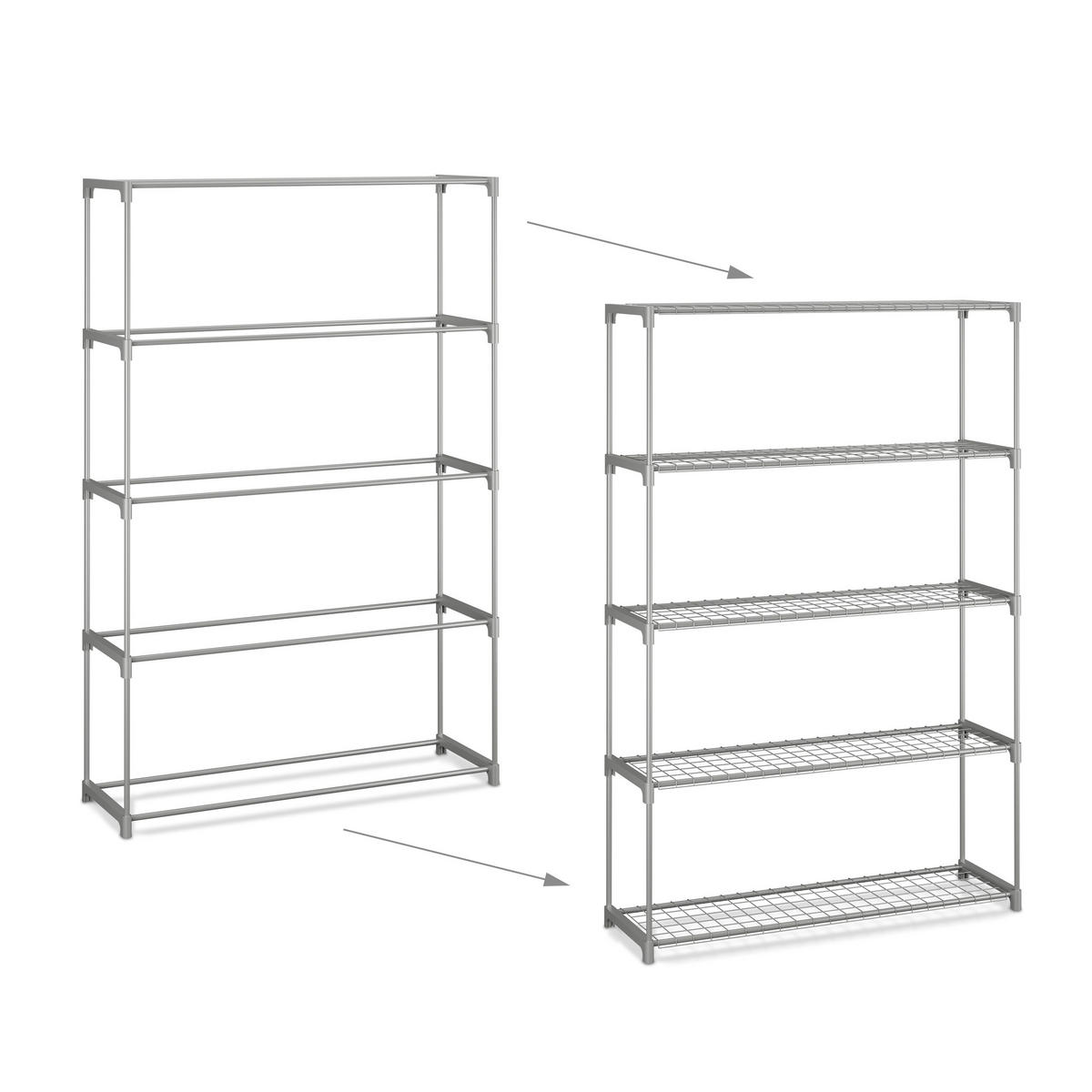 BLUMENREGAL - Grau, Kunststoff/Metall (91/140/28cm) - Relaxdays