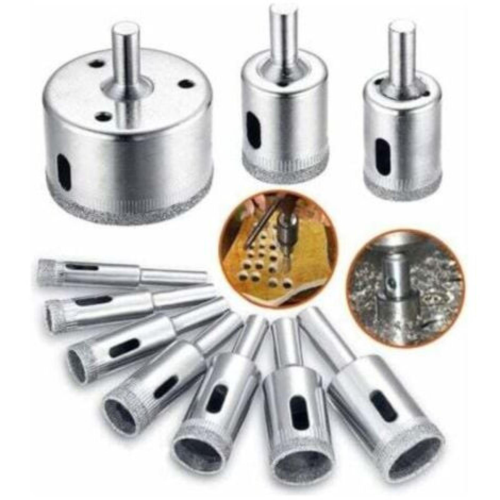 BOHRER - 10-teiliges Set (8 bis 50 mm) - Silberfarben, Metall (2/1/1cm) - DCA