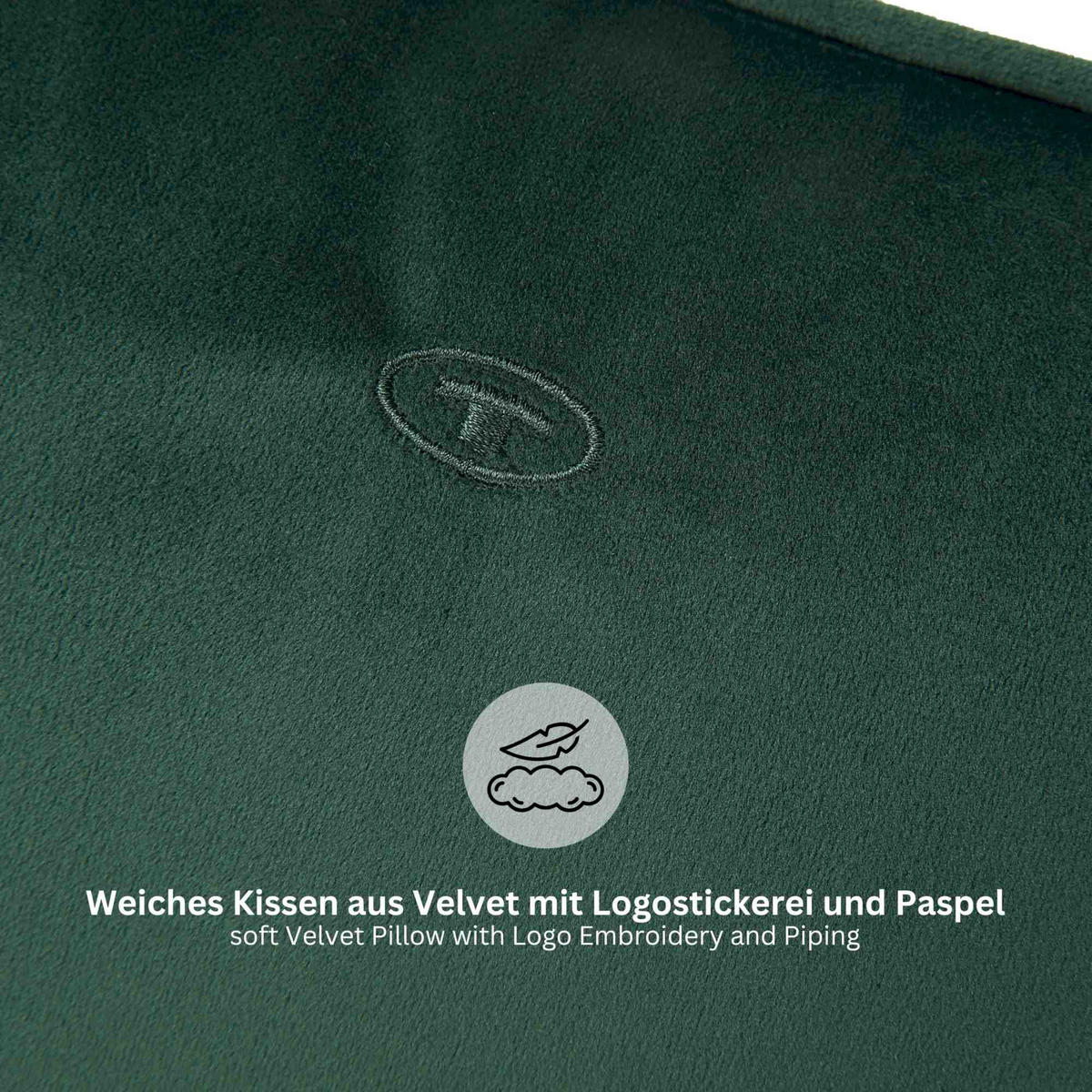 ZIERKISSENHÜLLE VELVET SIGNATURE - Grün, Textil (45/45cm) - Tom Tailor