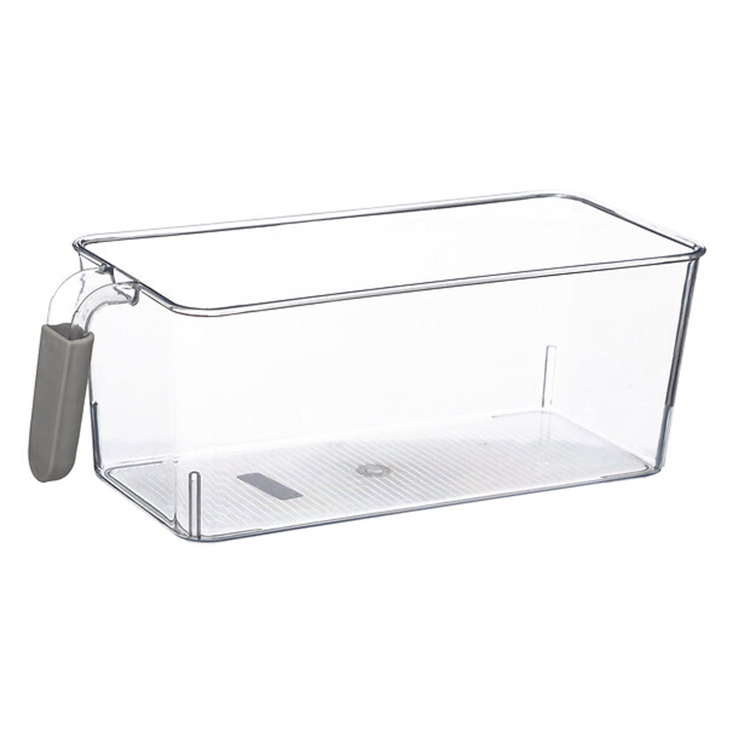 KÜHLSCHRANK-AUFBEWAHRUNGSBOX L mit Henkel, PET-Kunststoff, Gummi, Transparent - Transparent, Kunststoff (17.5/11/27.5cm) - 5five Simply Smart