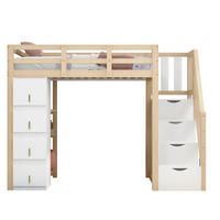 HOCHBETT 90/200 cm aus Kiefernholz mit Stauraum und Regal Naturfarbe - Weiß, Holz (90/200cm) - Modenvie