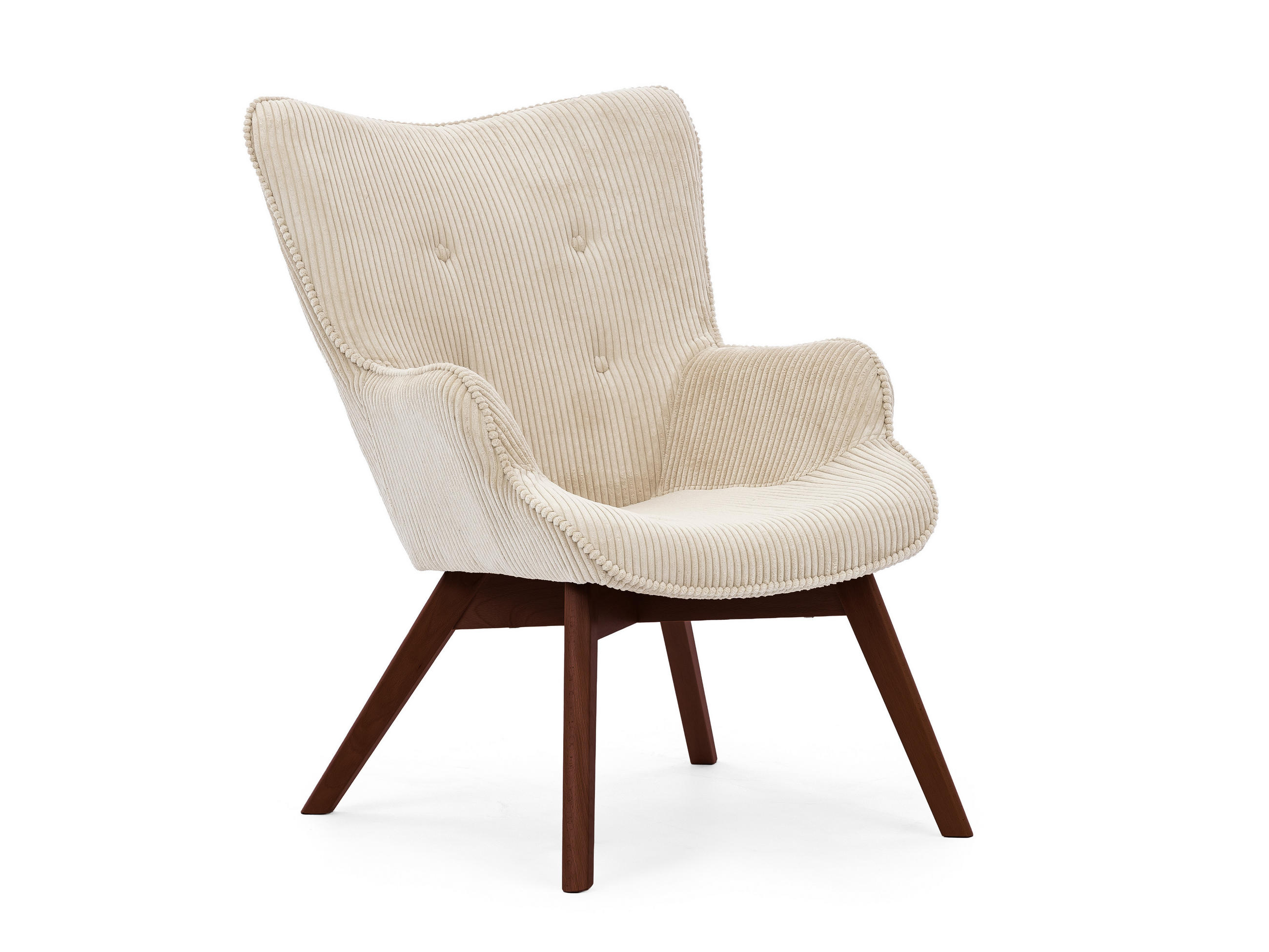LOUNGESESSEL Lenari Beige Cordstoff mit Füßen in Braun - Beige/Braun, Holz/Textil (71/96/86cm) - S-Style Möbel