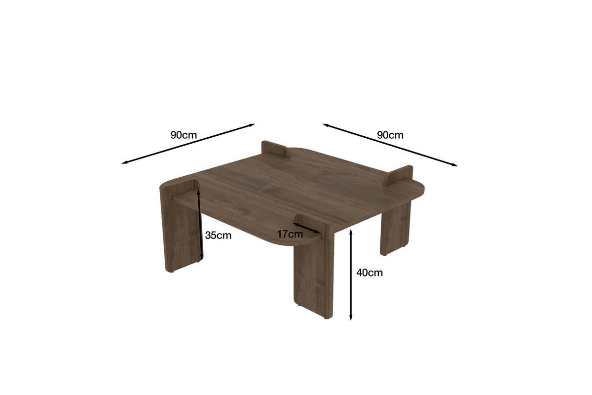 COUCHTISCH Brilliance Braun 90x90 - Braun, Holzwerkstoff (90/90/35cm) - moebel17