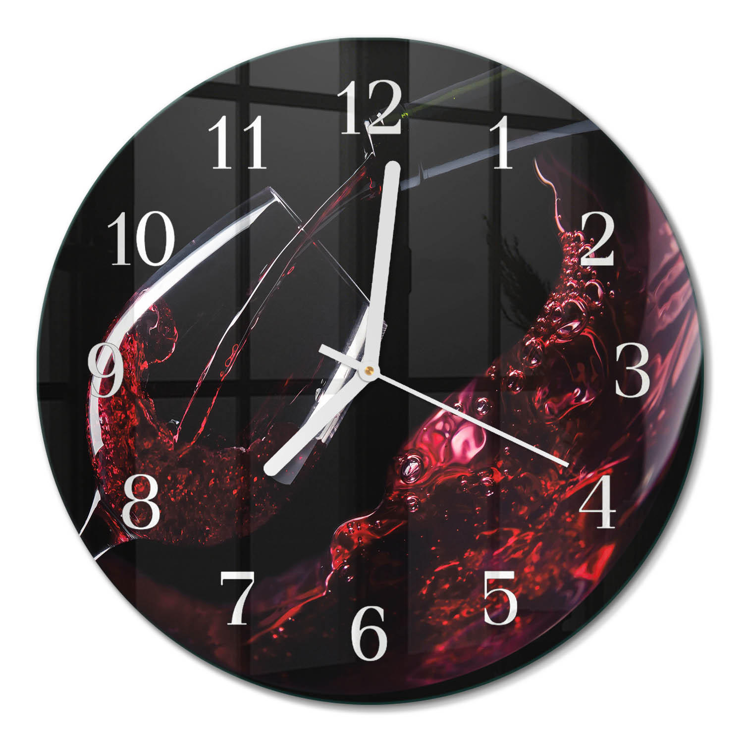 WANDUHR fi30 cm - Wein - Rot, Glas (30/30/0.4cm) - TULUP