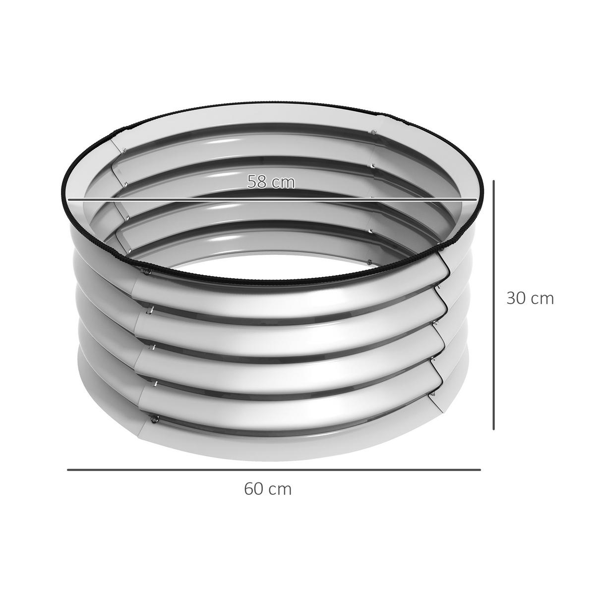 HOCHBEET aus Metall, 2er Set Blumenkasten, Gemüsebeet für Garten, Balkon, Silber - Silberfarben, Metall (60/30/60cm) - Outsunny