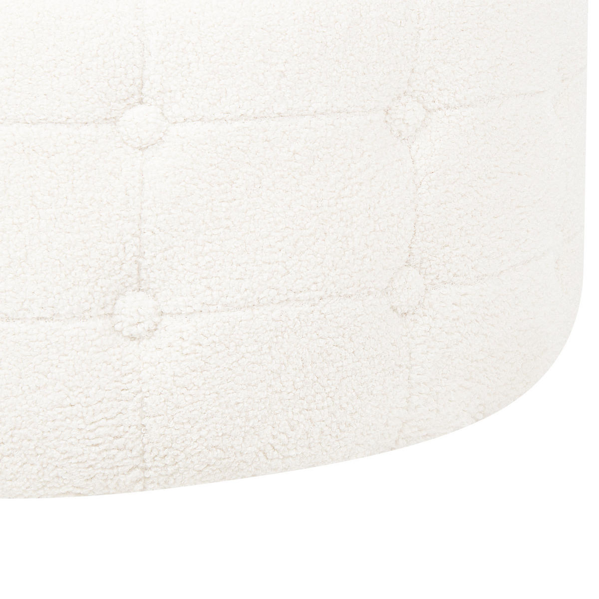 POUF Tampa 55/55/30 cm - Weiß, Textil (55/30/55cm) - Beliani