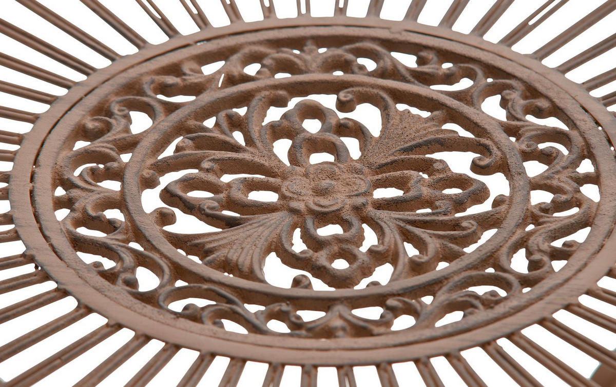 GARTENTISCH rund Ø90 cm Metall antik braun - Braun, Metall (90/90/69cm) - CLP