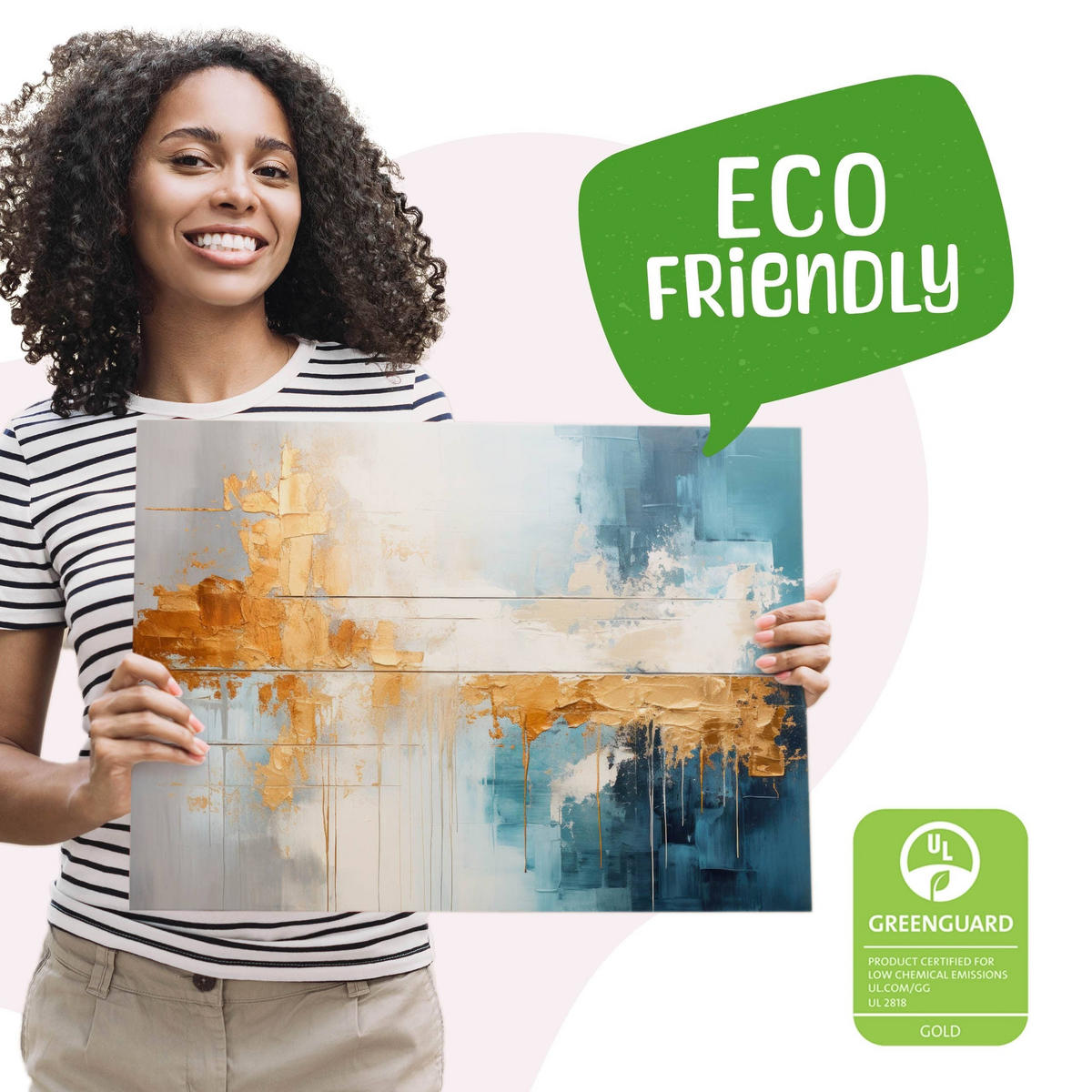 LEINWANDBILD Abstraktion Moderne Muster für Wohnzimmer 40x30cm - Türkis/Blau, Textil (40/30cm) - Muralo