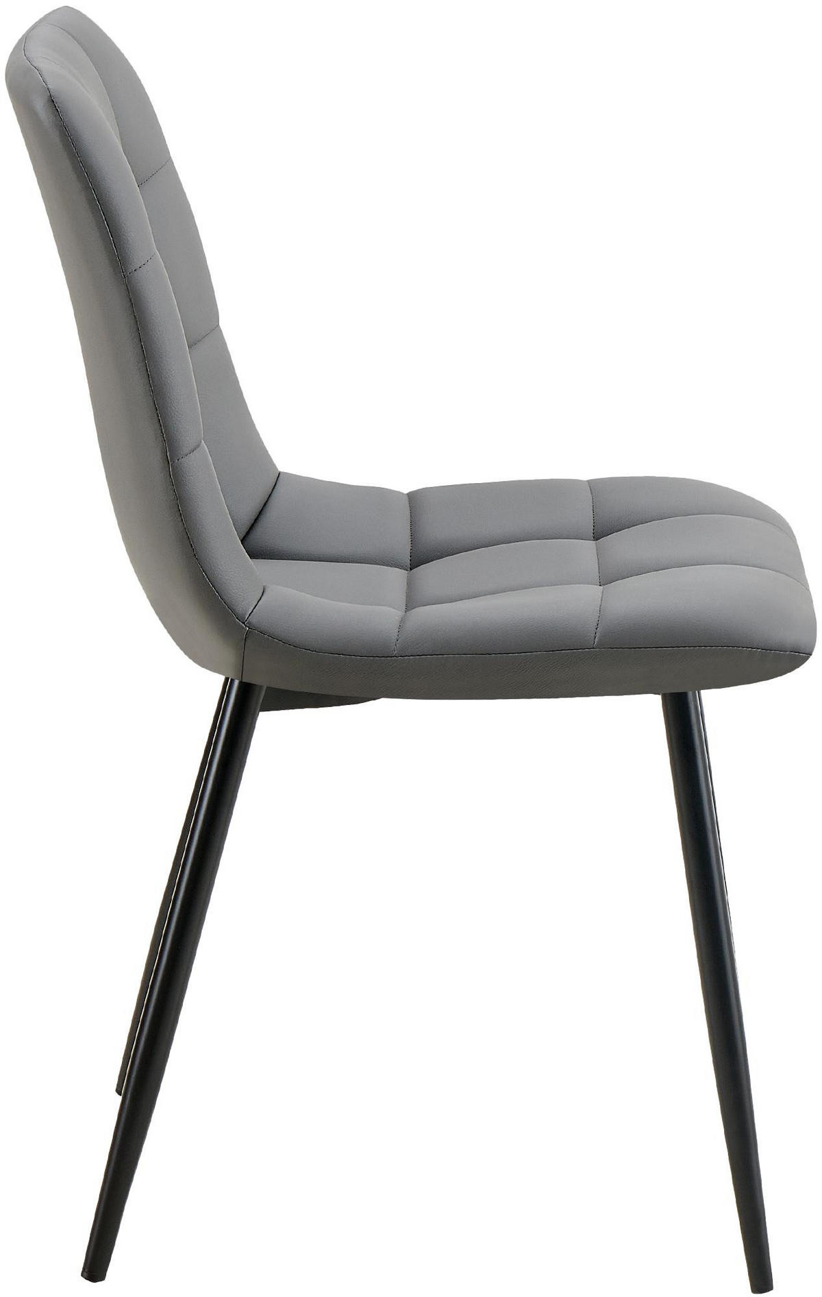 STUHL Lederlook Dunkelgrau - Dunkelgrau/Schwarz, Textil/Metall (45/84/55cm) - CLP