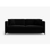 AUSKLAPPBARES-SOFA Gloria aus Samt schwarz 3 Sitzplätze - Schwarz, Textil (102/80/202cm) - Micadoni