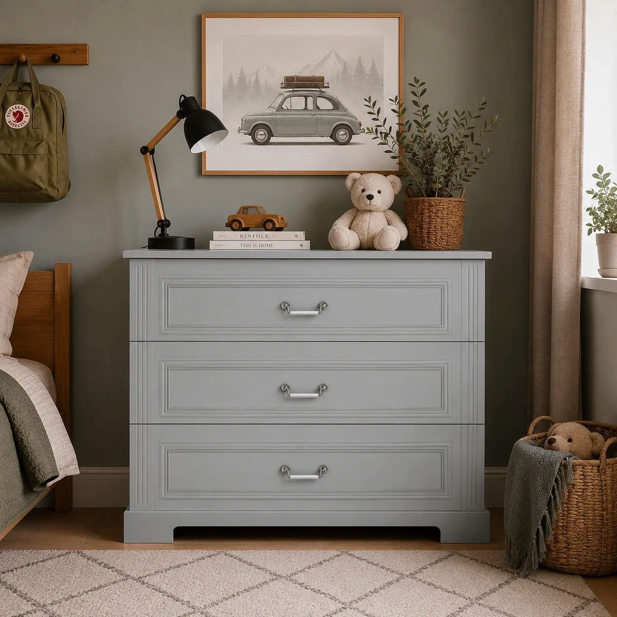 PŘEBALOVACÍ KOMODA Grey - šedá, kompozitní dřevo (102/90/51cm) - Petits-meubles