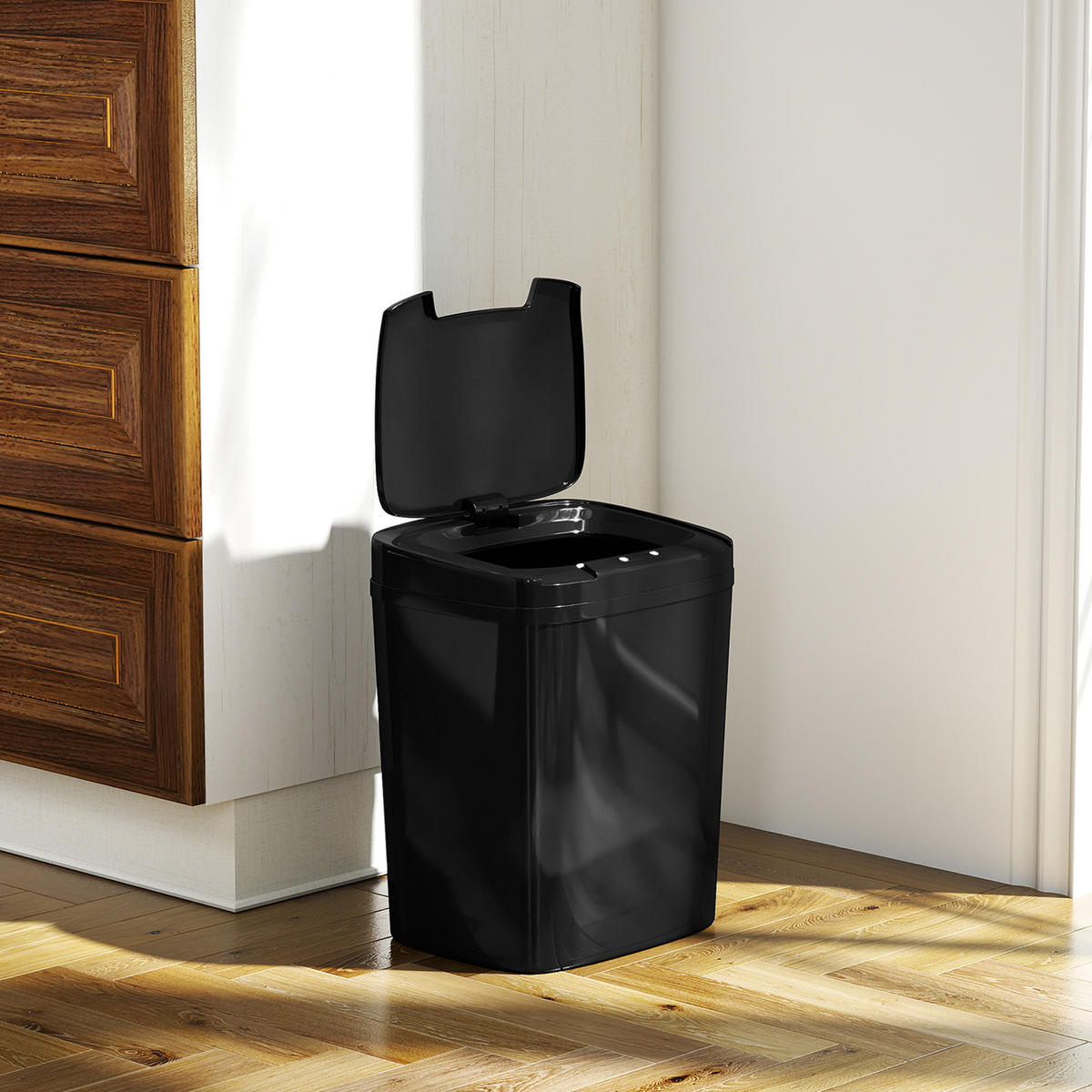 ABFALLEIMER Schwarz 1 Stück - Schwarz, Kunststoff (21.4/33.5/27.6cm) - GiPP