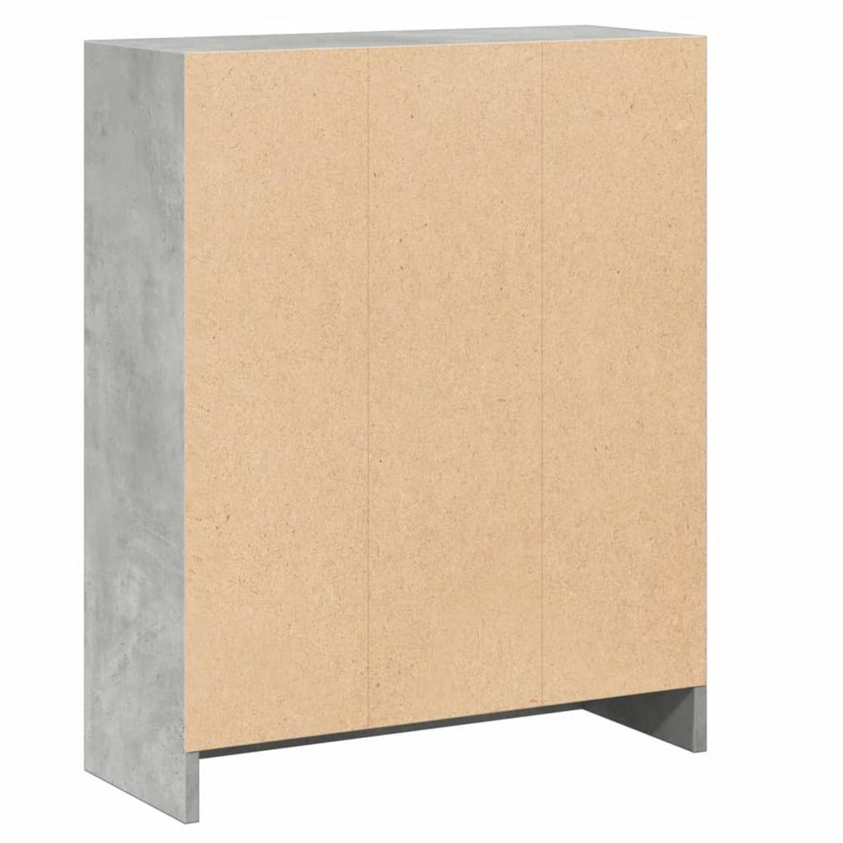 BÜCHERREGAL mit 2 Fächern 60/24/76 cm aus Holzwerkstoff Betongrau - Hellgrau, Holz (60/76/24cm) - vidaXL