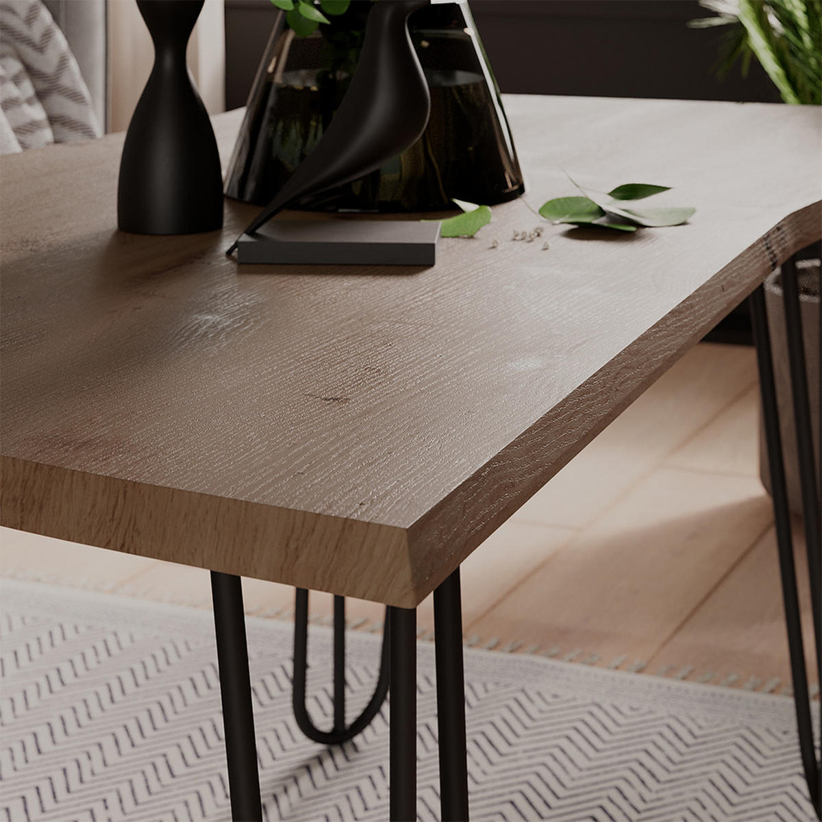 COUCHTISCH Yan Artisan 100 x 50 cm - Hellgrau, Holzwerkstoff (50/100/40cm) - Vicco