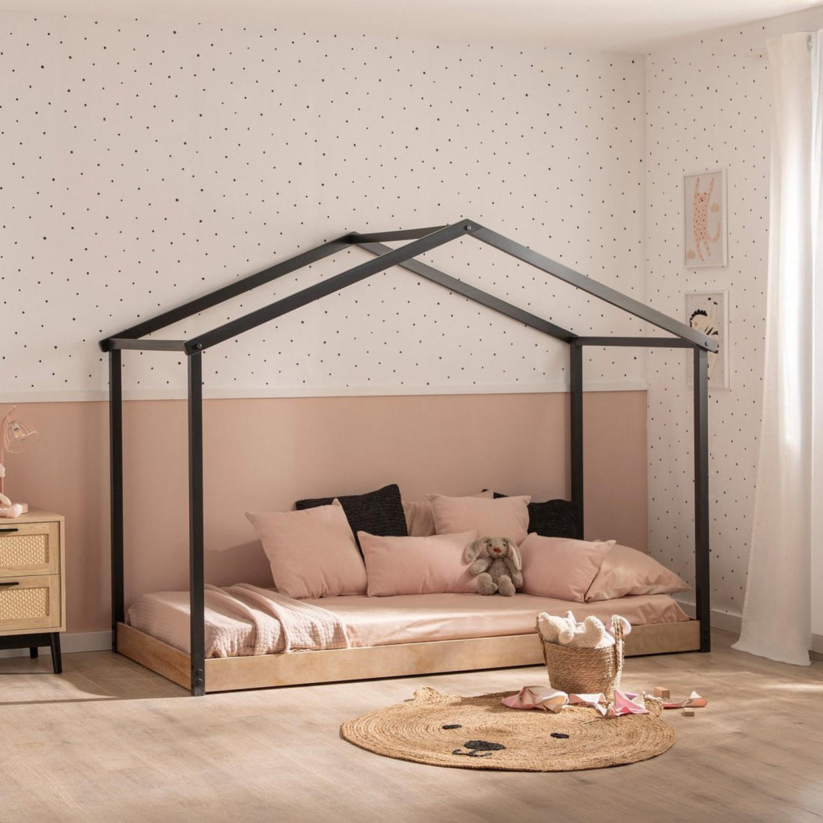 KINDERBETT Vitta Zweifarbig 210 cm x 162 cm - Multicolor, Holzwerkstoff