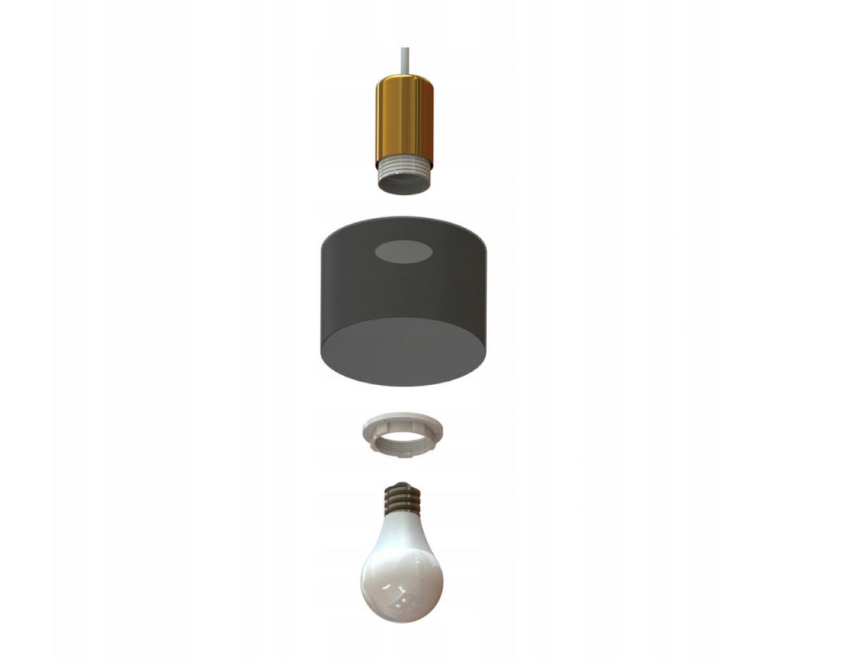 PENDELLEUCHTE BLACKSPOT - Goldfarben/Schwarz, Metall (25/25/80cm) - kiki design