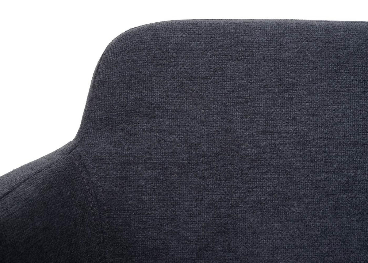 ESSZIMMERSTUHL 6er-Set 77x57x56cm Sitzhöhe 48cm Stoff/Textil Metall Anthrazit Polsterstuhl mit Armlehne - Anthrazit, Textil (57/77/56cm) - CHEFGASTRO