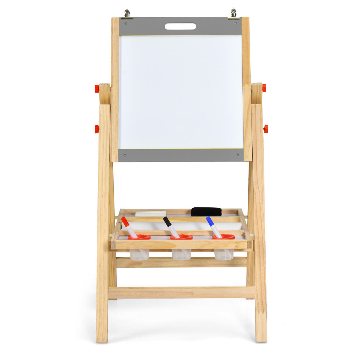 KINDERSTAFFELEI Grau - Grau, Holz (50.5/104/53.5cm) - COSTWAY